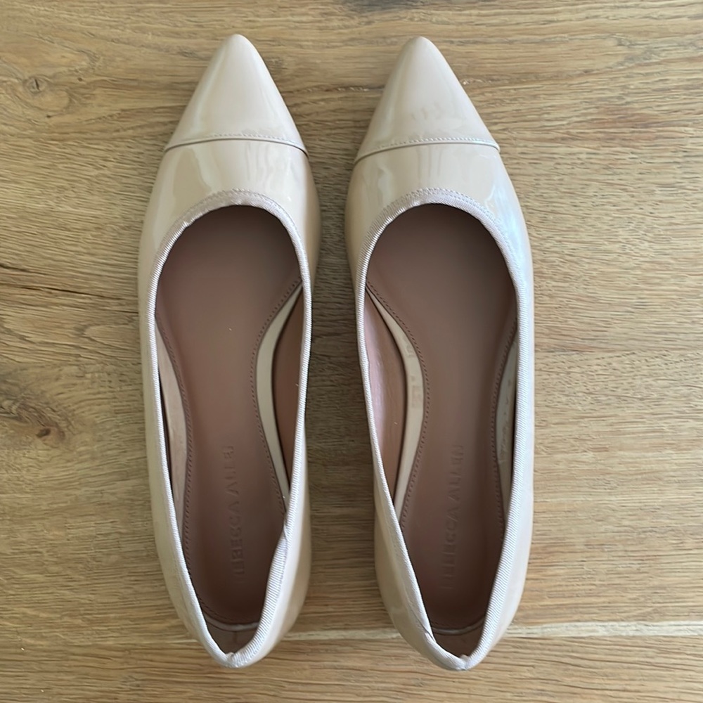 NWT Rebecca Allen Nude Patent Leather Flats